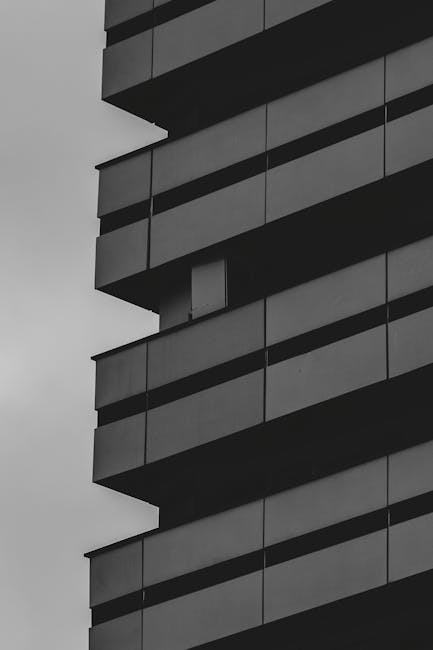 Modern architectural balconies representing property structure